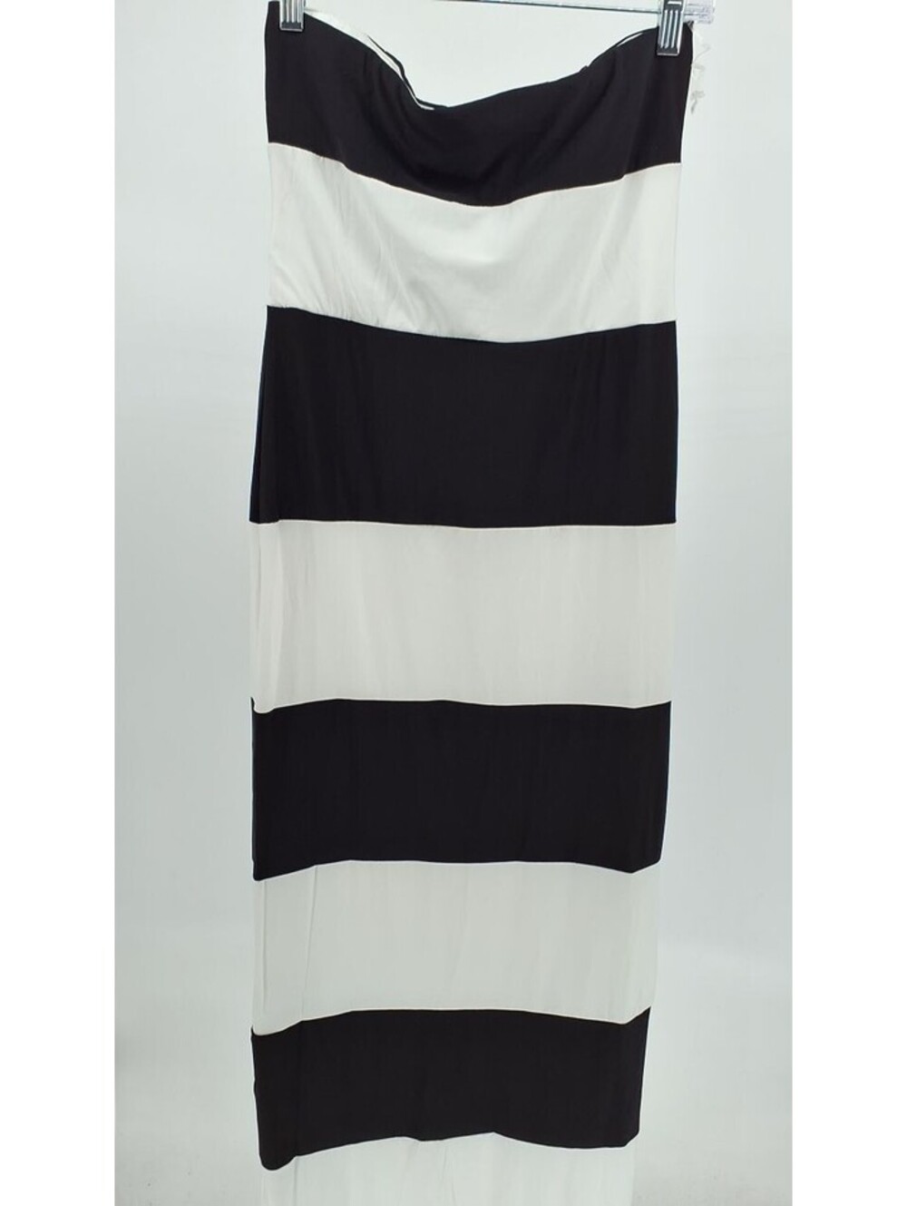 All Things Fate Black & White Striped Strapless Tube Maxi Dres-Medium